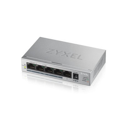 Zyxel GS1005-HP, 5 Port Gigabit PoE+ unmanaged desktop Switch, 4 x PoE, 60 Watt