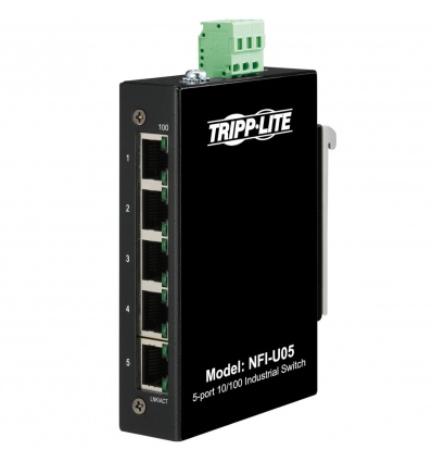 Tripplite Přepínač 5x zdroj Unmanaged Ethernet Switch, 10/100Mb/s, -40°…75°C, montáž DIN / deska