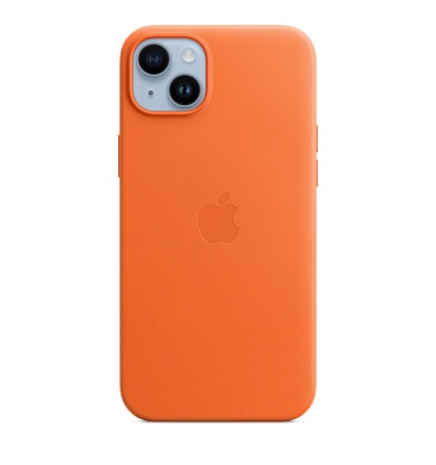 iPhone 14+ Leather Case with MagSafe - Orange