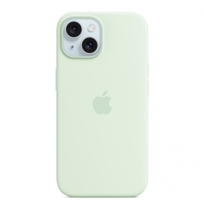 iPhone 15 Silicone Case with MS - Soft Mint