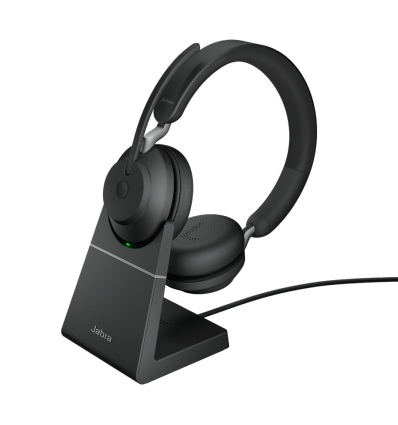 Jabra Evolve2 65/Stereo/USB-C/BT/Bezdrát/Stand/Černá