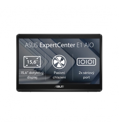 ASUS ExpertCenter/E1 AiO E1600/15,6"/FHD/T/N4500/4GB/128GB SSD/UHD/W11P/Black/2R