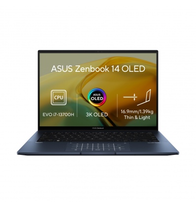 ASUS Zenbook 14 OLED/UX3402VA/i7-13700H/14"/2880x1800/16GB/1TB SSD/Iris Xe/W11H/Blue/2R