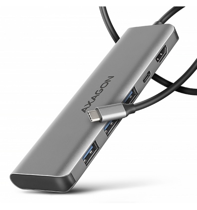 AXAGON HMC-5H, USB 5Gbps hub, 3x USB-A, HDMI 4k/30Hz, PD 100W, kabel USB-C 100cm