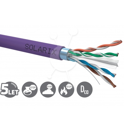 Instalační kabel Solarix CAT6 FTP LSOH Dca-s2,d2,a1 500m/cívka SXKD-6-FTP-LSOH