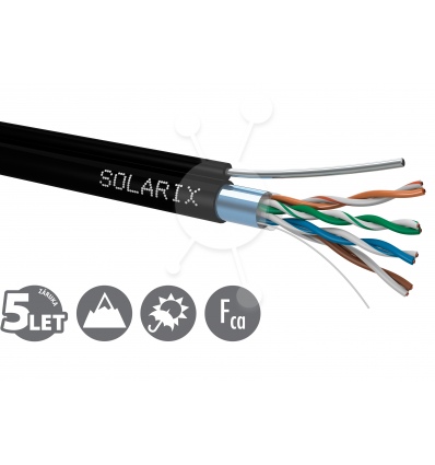 Instalační kabel Solarix CAT5E FTP PE Fca samonosný 305m/cívka SXKD-5E-FTP-PE-SAM