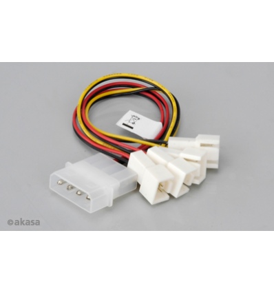 Akasa - 4-pin CPU Molex na 4 x 3-pin fan