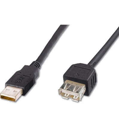 Kabel USB prodlužovací A-A, 2 m, černý