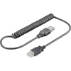 Kabel USB prodlužovací A-A, 0,5-1,5 m, kroucený, černý