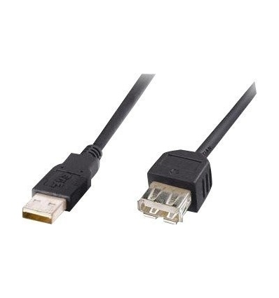 PremiumCord USB 2.0 kabel prodlužovací, A-A, 5m, č