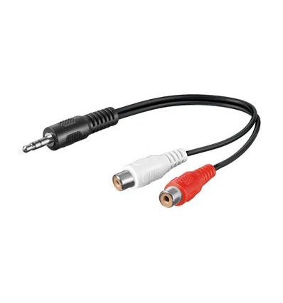 PremiumCord Kabel Jack 3.5mm-2xCINCH M/F 20cm