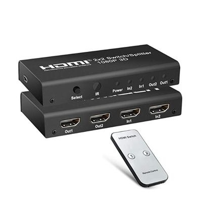 PremiumCord HDMI switch 2:2, 3D,1080p,dálkové ovl.