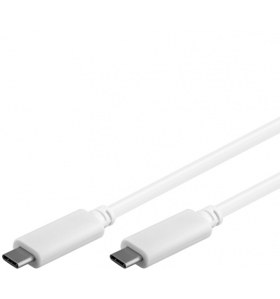 PremiumCord USB-C/male - USB-C/male, bílý, 1m