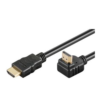 PremiumCord Kabel HDMI+Ethernet, zlac., 90°, 1m