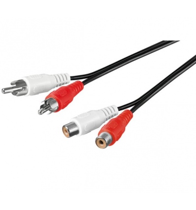 PremiumCord Kabel 2x Cinch-2x Cinch, M/F 15m