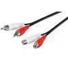 PremiumCord Kabel 2x Cinch-2x Cinch, M/F 15m