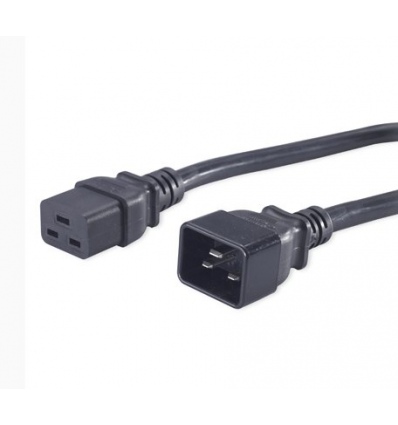 PremiumCord Kabel síťový prodlužovací 230V 16A 1,5m, konektory IEC 320 C19 - IEC 320 C20