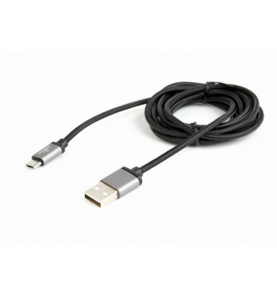 GEMBIRD Opletaný MicroUSB - USB 2.0, M/M, 1,8 m, černý