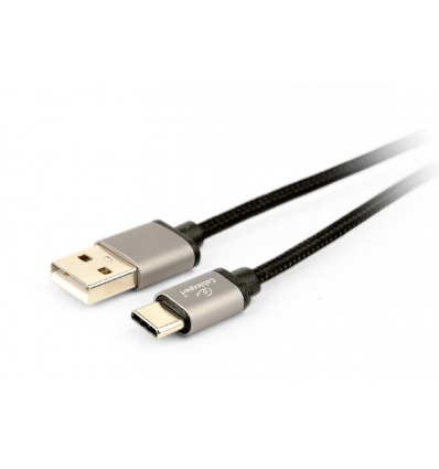 GEMBIRD Opletaný USB-C - USB 2.0, M/M, 1,8 m, černý