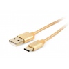 GEMBIRD Opletaný USB-C - USB 2.0, M/M, 1,8 m, zlatý