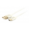 GEMBIRD Opletaný USB-C - USB 2.0, M/M, 1,8 m, stříbrný