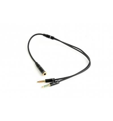 GEMBIRD 3.5 mm stereo jack 4-pin, redukce , 20 cm, 2xF/M