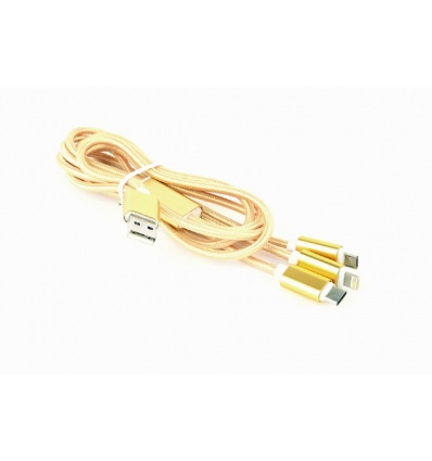 GEMBIRD USB 3-in-1 charging cable, gold, 1 m