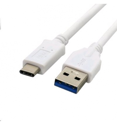 Kabel C-TECH USB 3.0 AM na Type-C kabel (AM/CM), 1m, bílý