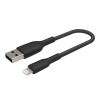 BELKIN kabel oplétaný USB-A - Lightning 15cm, čern