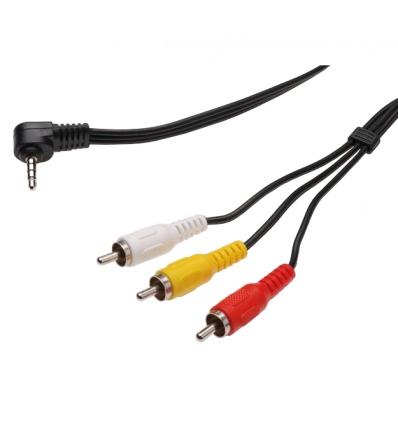 PremiumCord Video + Audio kabel, stereo 3.5mm 4 pinový - 3x CINCH RCA stíněný, M/M, 1,5m