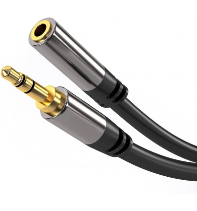 PremiumCord HQ stíněný prodlužovací kabel Jack 3.5mm - Jack 3.5mm M/F 1,5m