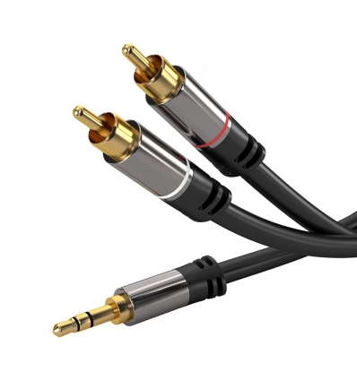 PremiumCord HQ stíněný kabel stereo Jack 3.5mm-2xCINCH M/M 1,5m