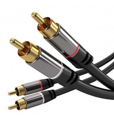 PremiumCord HQ stíněný kabel 2x CINCH-2x CINCH M/M 3m