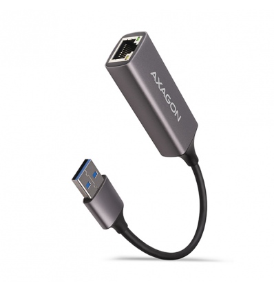 AXAGON ADE-TR, USB-A 3.2 Gen 1 - Gigabit Ethernet síťová karta, auto instal, titanově šedá