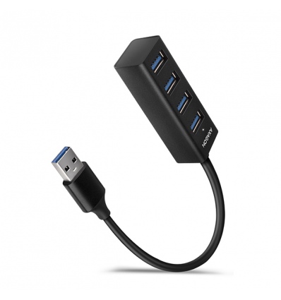 AXAGON HUE-M1A, 4x USB 3.2 Gen 1 MINI hub, kovový, kabel USB-A 20cm