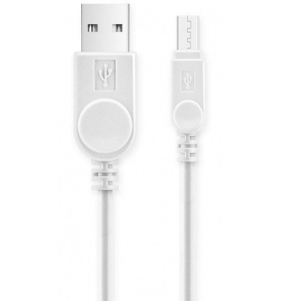 Aligator kabel microUSB prodloužený kon. 9mm Bílý