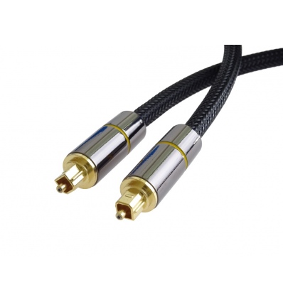 PremiumCord Optický audio kabel Toslink, OD:7mm, Gold-metal design + Nylon 0,5m