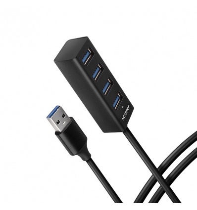 AXAGON HUE-M1AL, 4x USB 3.2 Gen 1 MINI hub, kovový, kabel USB-A 1.2m