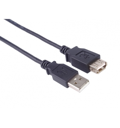 USB 2.0 kabel prodlužovací, A-A, 1m černá