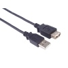 USB 2.0 kabel prodlužovací, A-A, 1m černá