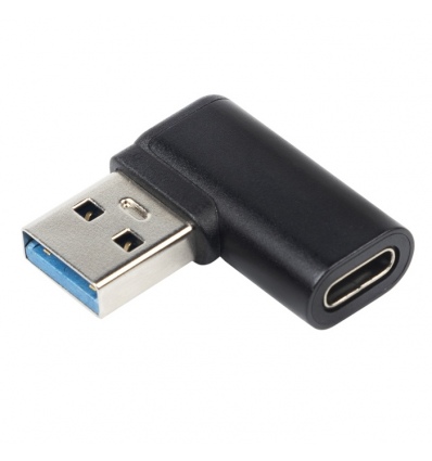 PremiumCord redukce USB-C - USB 3.0 Male, zahnutá