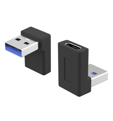 PremiumCord redukce USB-C - USB 3.0 Male, zahnutá2