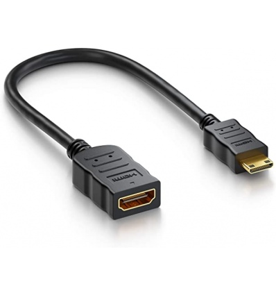 PremiumCord Flexi adaptér HDMI Typ A samice - mini HDMI Typ C samec pro ohebné zapojení