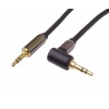 PremiumCord HQ stíněný kabel stereo Jack 3.5mm - Jack 3.5mm zahnutý 90° 1,5m