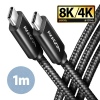 AXAGON BUCM432-CM10AB NewGEN+ kabel USB-C - USB-C, 1m, USB4 Gen 3×2, PD 100W 5A, 8K HD, ALU, oplet