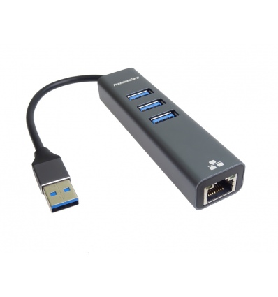 PremiumCord Adapter USB3.0 - RJ45 + 3x USB 3.0