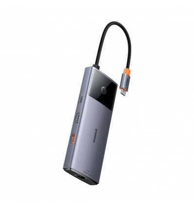 Baseus hub Series 2 USB 6v1 (USB-C/HDMI4K60Hz/USB-C(10Gbps)/USB-A(10Gbps)/RJ45/USB-C(PD) šedý