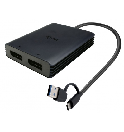 i-tec USB-A/USB-C Dual 4K DP Video Adapter