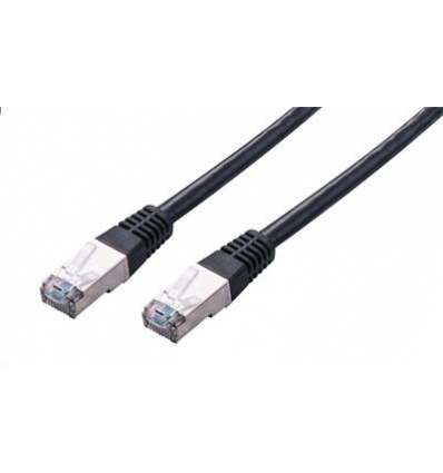 Kabel C-TECH patchcord Cat5e, FTP, černý, 1m