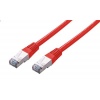 Kabel C-TECH patchcord Cat5e, FTP, červený, 0,25m